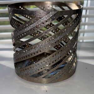 Modern Silver Spiral candle holder
